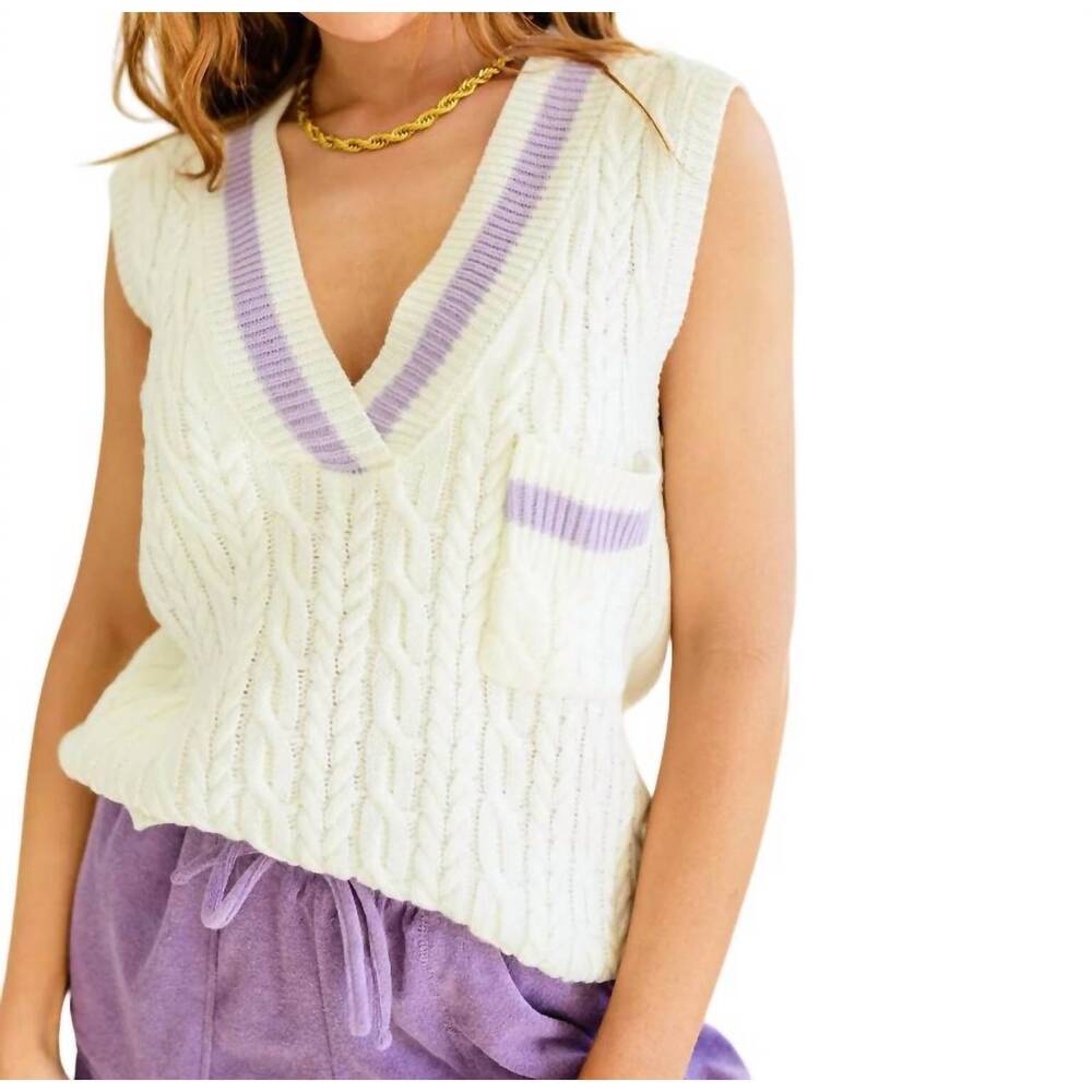 NEW CY FASHION power girl sweater vest in white